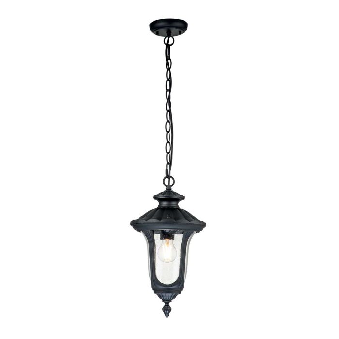 elstead lighting Chicago 1 Light Small Chain Lantern - Textured Black