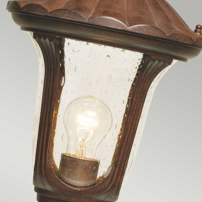 Elstead Lighting Chicago 1 Light Small Pedestal Lantern - Bronze - Rusty Bronze Patina
