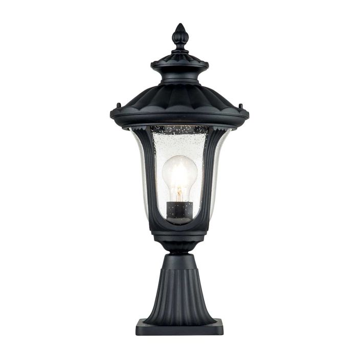 elstead lighting Chicago 1 Light Small Pedestal Lantern - Textured Black