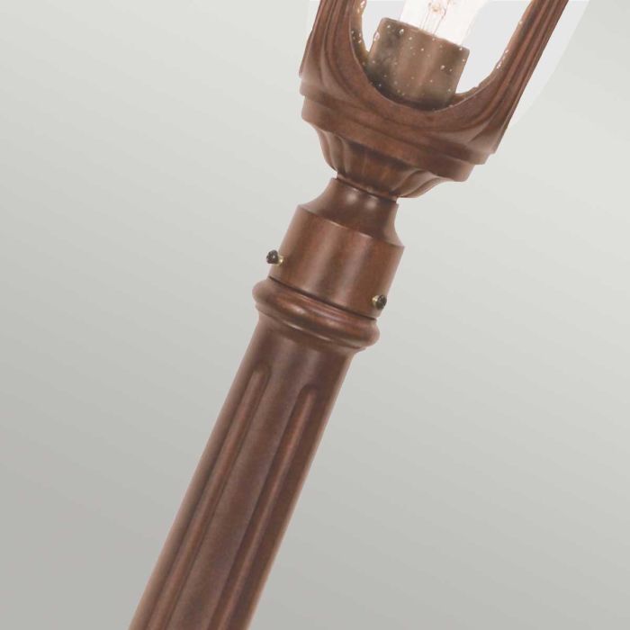 Elstead Lighting Chicago 1 Light Small Pillar Lantern - Bronze - Rusty Bronze Patina