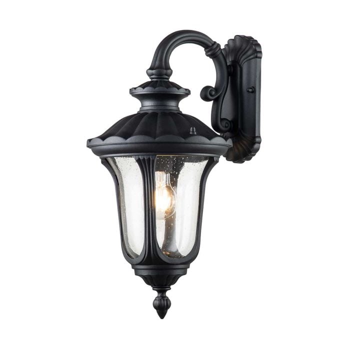 elstead lighting Chicago 1 Light Small Wall Lantern - Textured Black