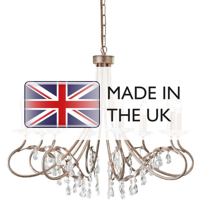 Elstead Lighting Christina 18 Light Chandelier - Silver/Gold Patina