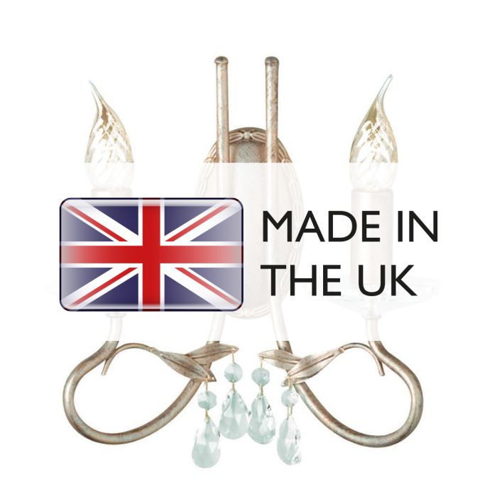 Elstead Lighting Christina 2 Light Wall Light - Silver/Gold Patina