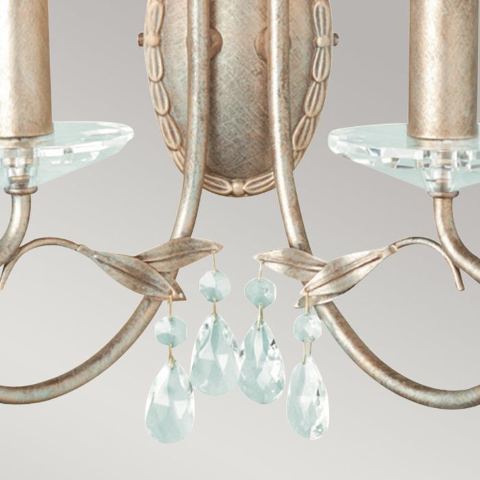 Elstead Lighting Christina 2 Light Wall Light - Silver/Gold Patina