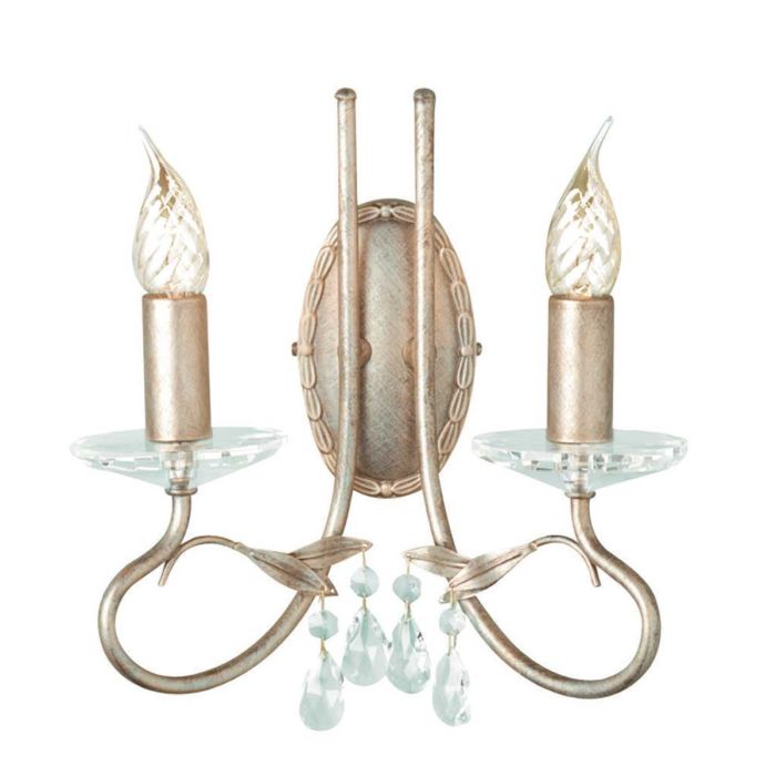 elstead lighting Christina 2 Light Wall Light - Silver/Gold Patina