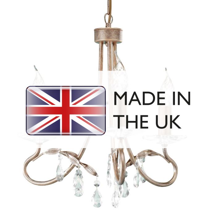 Elstead Lighting Christina 3 Light Chandelier - Silver/Gold Patina