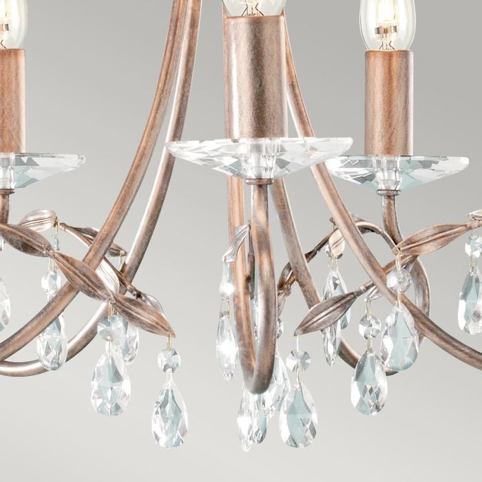 Elstead Lighting Christina 5 Light Chandelier - Silver/Gold Patina