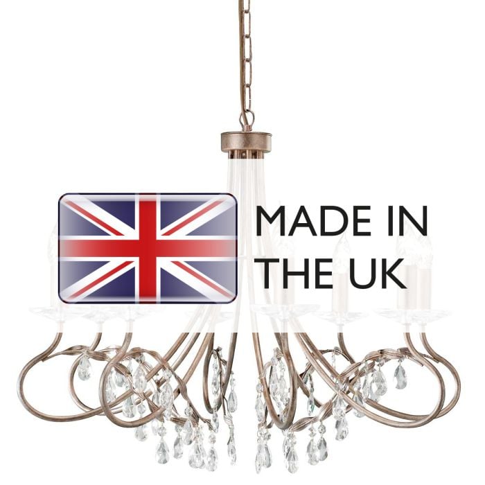 Elstead Lighting Christina 8 Light Chandelier - Silver/Gold Patina