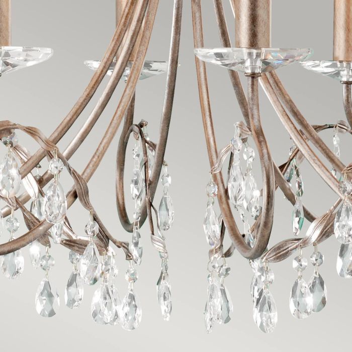 Elstead Lighting Christina 8 Light Chandelier - Silver/Gold Patina