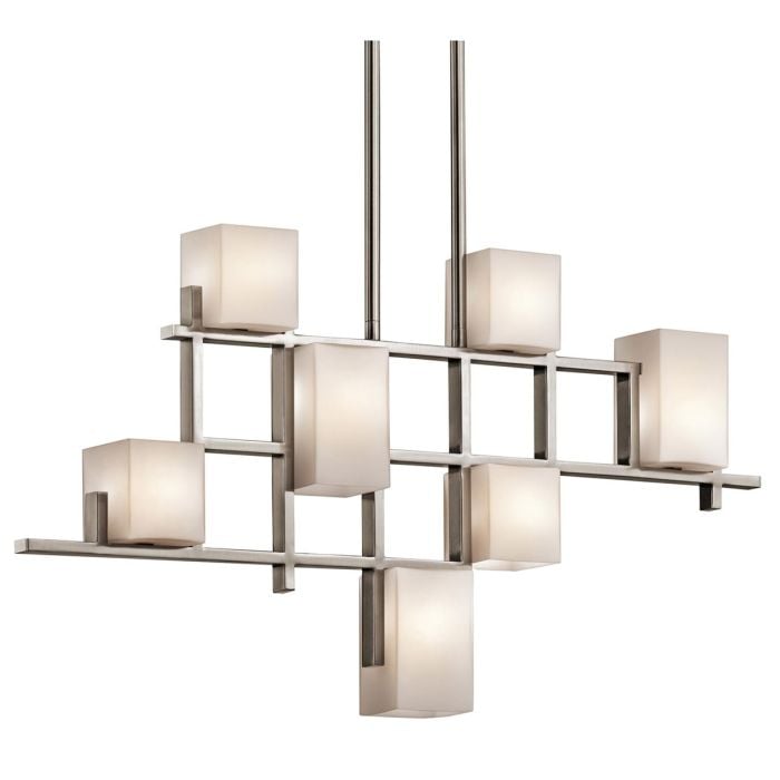 elstead lighting City Lights 7 Light Linear Chandelier - Classic Pewter