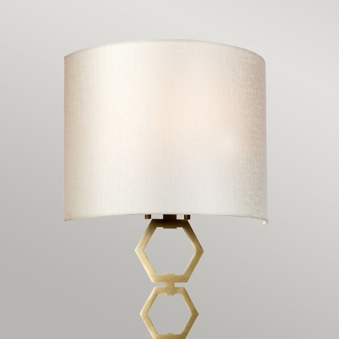 Elstead Lighting Clark Medium 1 Light Wall Light - Aged Brass With Ivory Faux Silk Shade