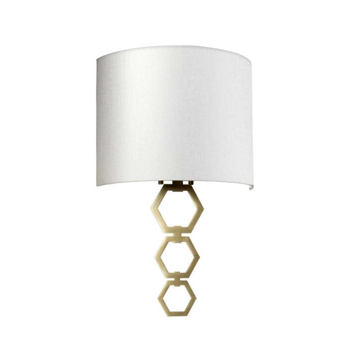 Elstead Lighting Clark Medium 1 Light Wall Light - Aged Brass With Ivory Faux Silk Shade