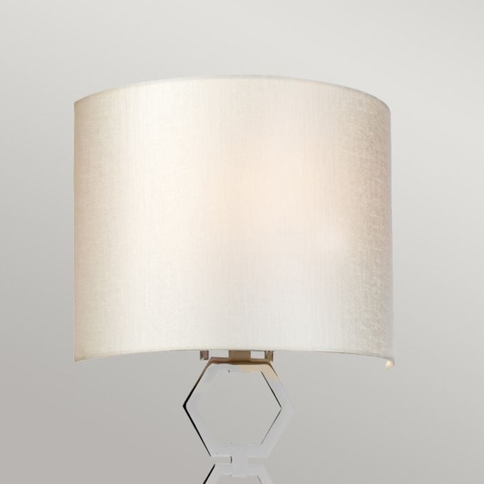 Elstead Lighting Clark Medium 1 Light Wall Light - Polished Chrome With Ivory Faux Silk Shade