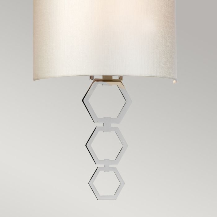 Elstead Lighting Clark Medium 1 Light Wall Light - Polished Chrome With Ivory Faux Silk Shade