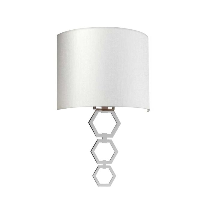 Elstead Lighting Clark Medium 1 Light Wall Light - Polished Chrome With Ivory Faux Silk Shade