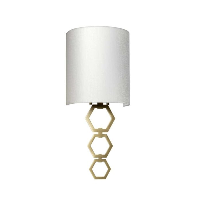 Elstead Lighting Clark Small 1 Light Wall Light - Aged Brass With Ivory Faux Silk Shade