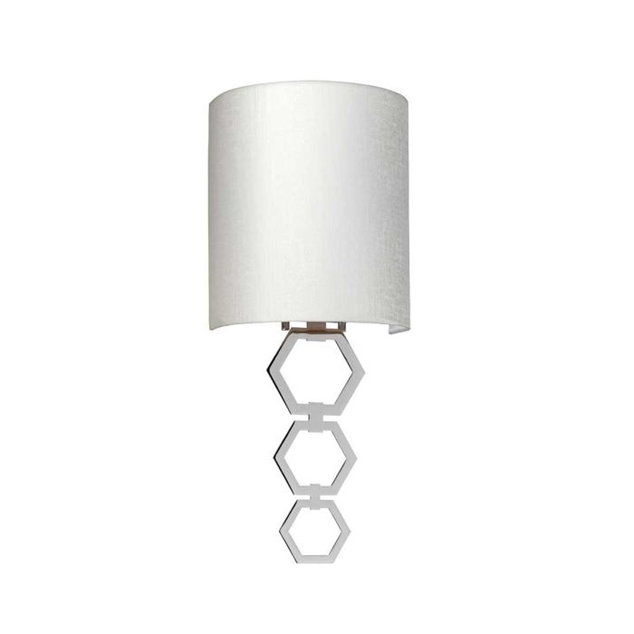 Elstead Lighting Clark Small 1 Light Wall Light - Polished Chrome With Ivory Faux Silk Shade