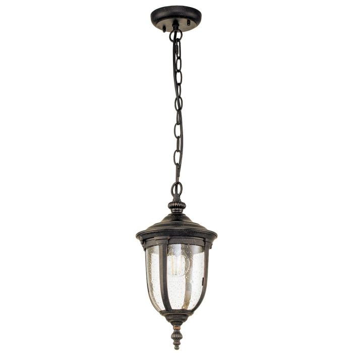 elstead lighting Cleveland 1 Light Small Chain Lantern - Weathered Bronze
