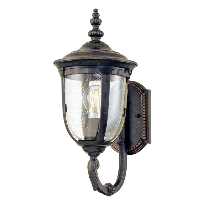 elstead lighting Cleveland 1 Light Small Wall Lantern - Weathered Bronze
