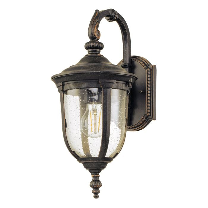 elstead lighting Cleveland 1 Light Small Wall Lantern - Weathered Bronze