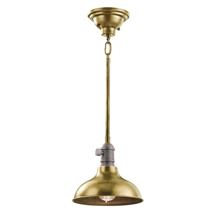 elstead lighting Cobson 1 Light Mini Pendant - Natural Brass