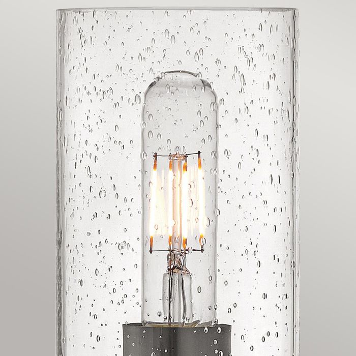 Elstead Lighting Collier 1 Lt Wall Light With Clear Seeded Glass. - Black Oxide