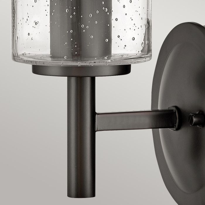 Elstead Lighting Collier 1 Lt Wall Light With Clear Seeded Glass. - Black Oxide