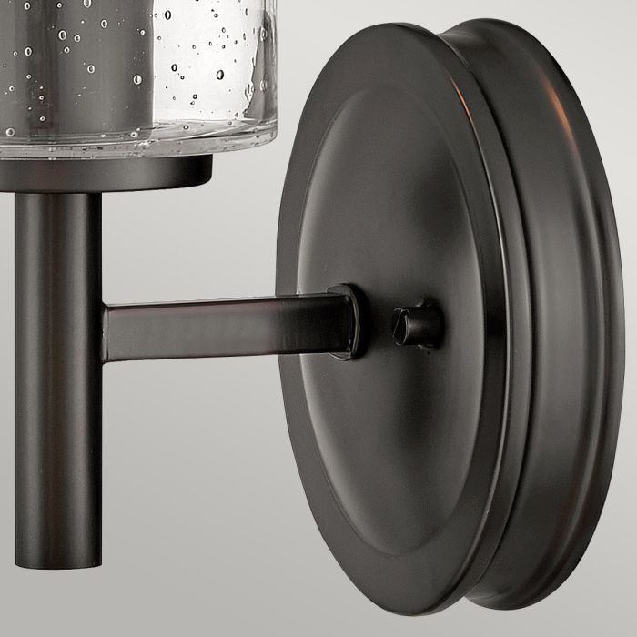 Elstead Lighting Collier 1 Lt Wall Light With Clear Seeded Glass. - Black Oxide