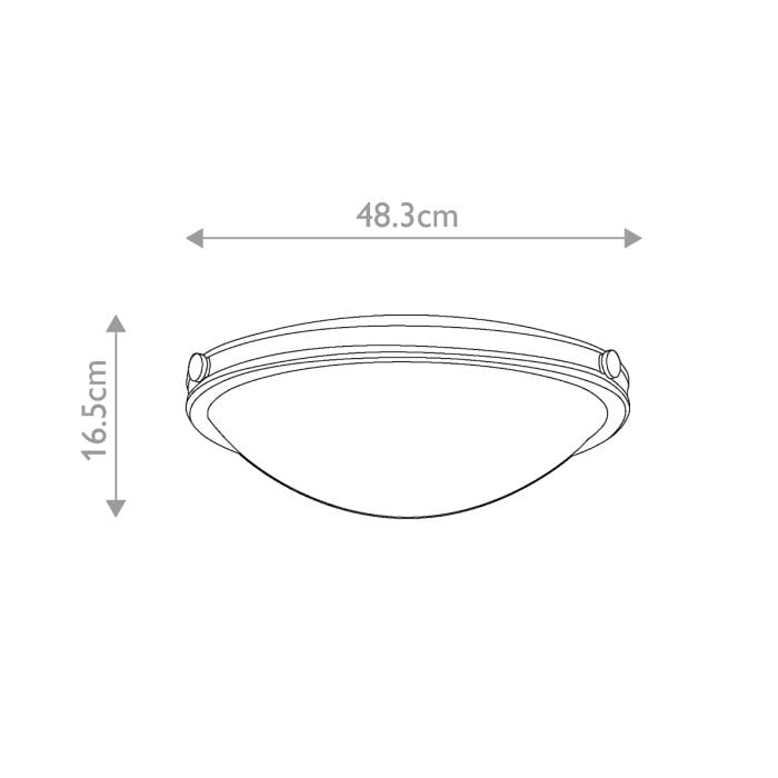 Elstead Lighting Collier 3 Light Large Flush - Heritage Brass