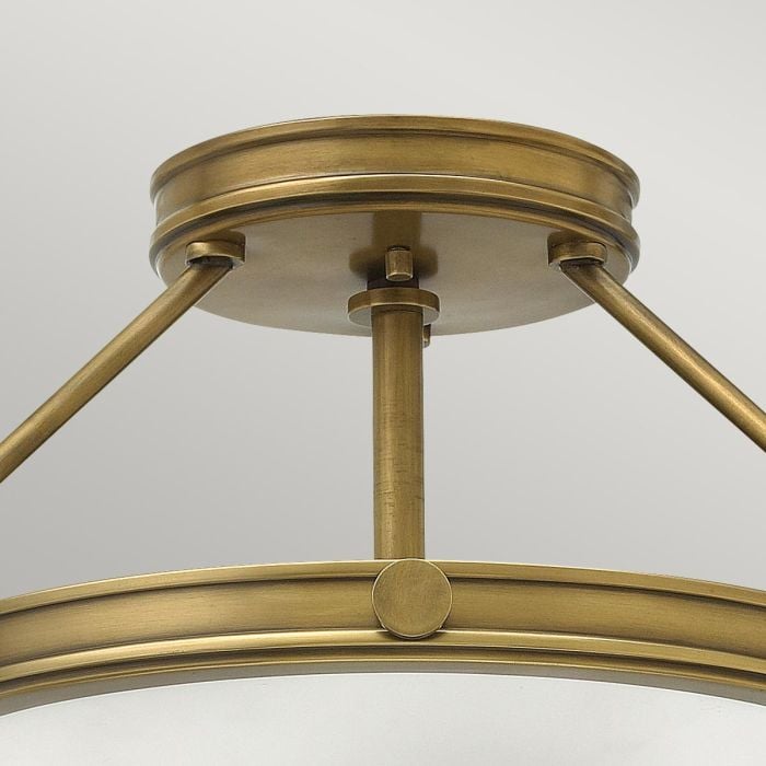 Elstead Lighting Collier 3 Light Semi-Flush - Heritage Brass