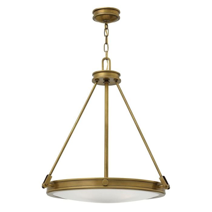 elstead lighting Collier 4 Light Pendant - Heritage Brass