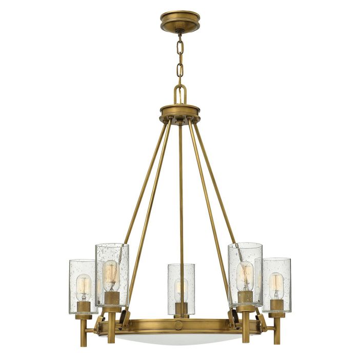 elstead lighting Collier 5 Light Chandelier - Heritage Brass