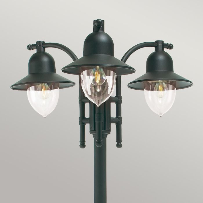 Elstead Lighting Como 3 Light Triple Head Post - Black