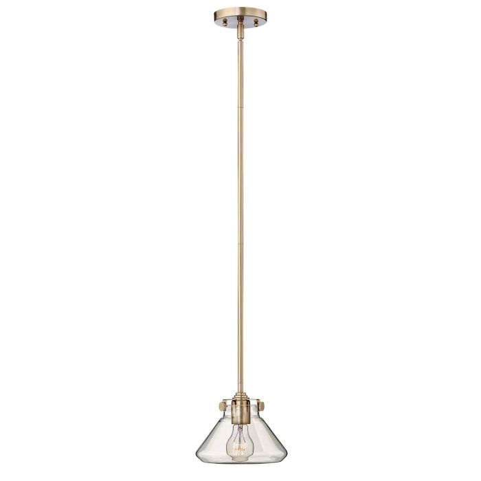 elstead lighting Congress 1 Light Clear Glass Pendant - Brushed Caramel