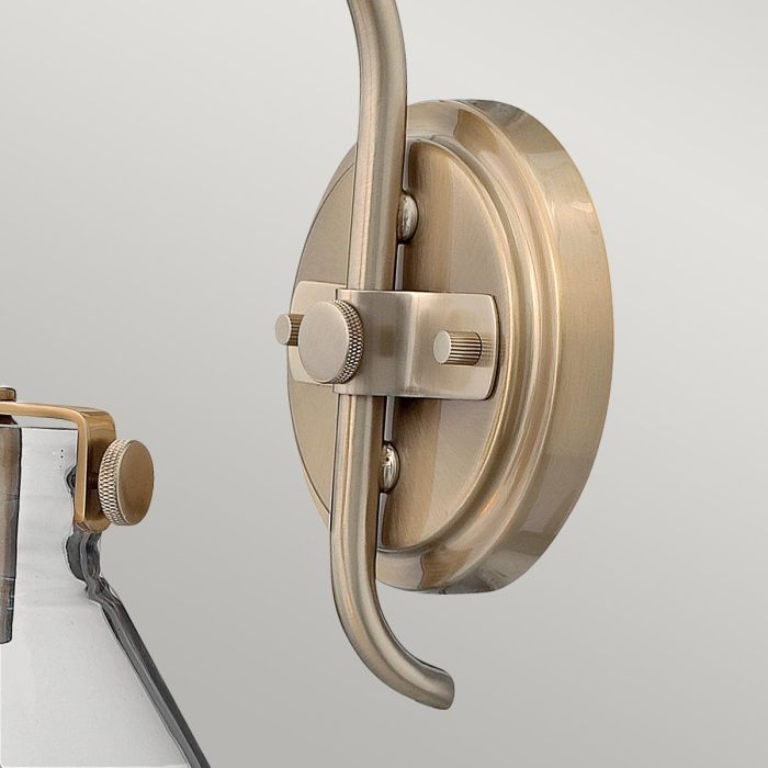 Elstead Lighting Congress 1 Light Clear Glass Wall Light - Brushed Caramel