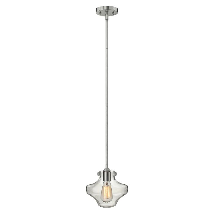 elstead lighting Congress 1 Light Clear Tiered Glass Pendant - Chrome