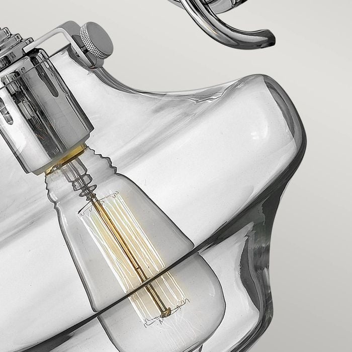 Elstead Lighting Congress 1 Light Clear Tiered Glass Wall Light - Chrome