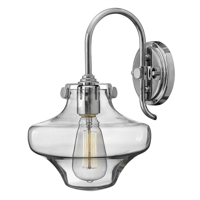 elstead lighting Congress 1 Light Clear Tiered Glass Wall Light - Chrome