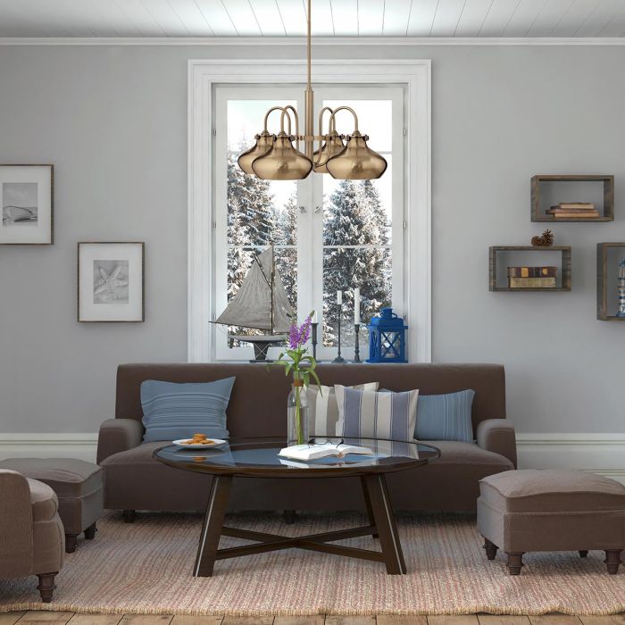 Elstead Lighting Congress 4 Light Chandelier - Brushed Caramel