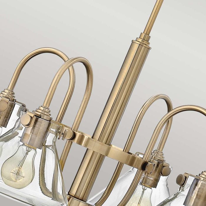 Elstead Lighting Congress 4 Light Clear Glass Chandelier - Brushed Caramel
