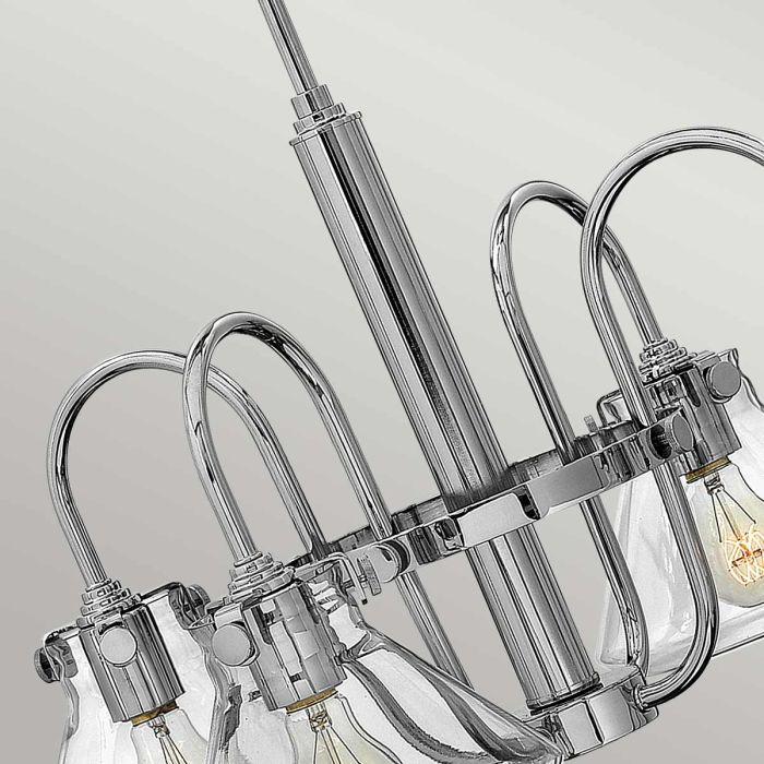 Elstead Lighting Congress 4 Light Clear Glass Chandelier - Chrome