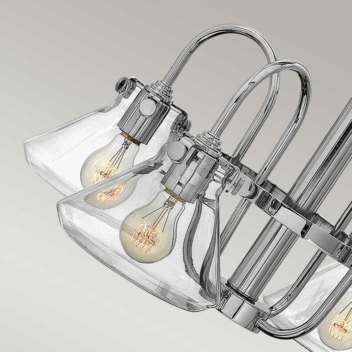 Elstead Lighting Congress 4 Light Clear Glass Chandelier - Chrome