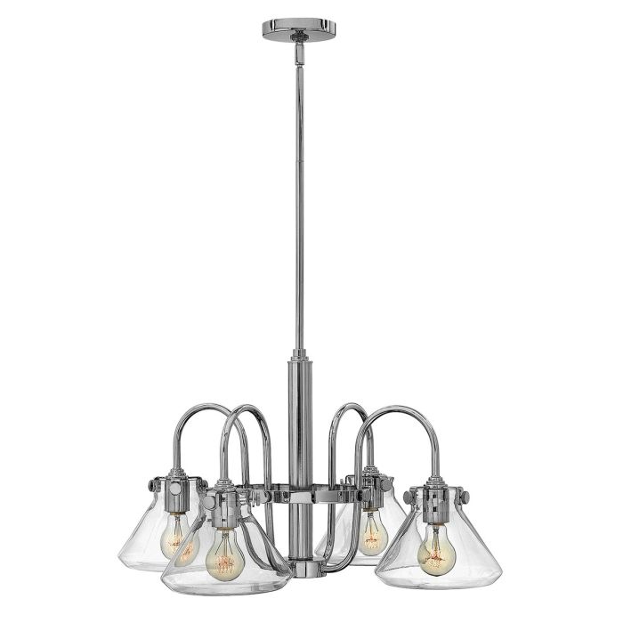 elstead lighting Congress 4 Light Clear Glass Chandelier - Chrome