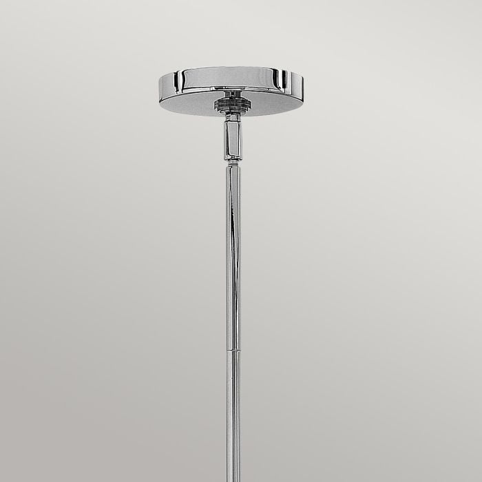 Elstead Lighting Congress 4 Light Clear Tiered Glass Chandelier - Chrome