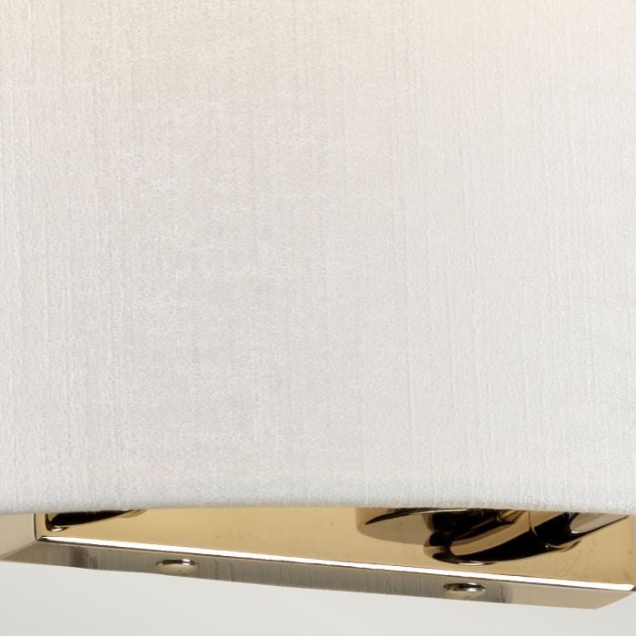 Elstead Lighting Cooper Large Curved Wall Light With Polished Chrome Back Plate With Ivory Shade