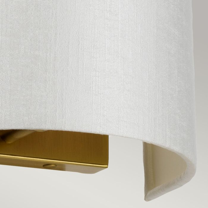 Elstead Lighting Cooper Small Curved Wall Light With Aged Brass Back Plate With Ivory Shade