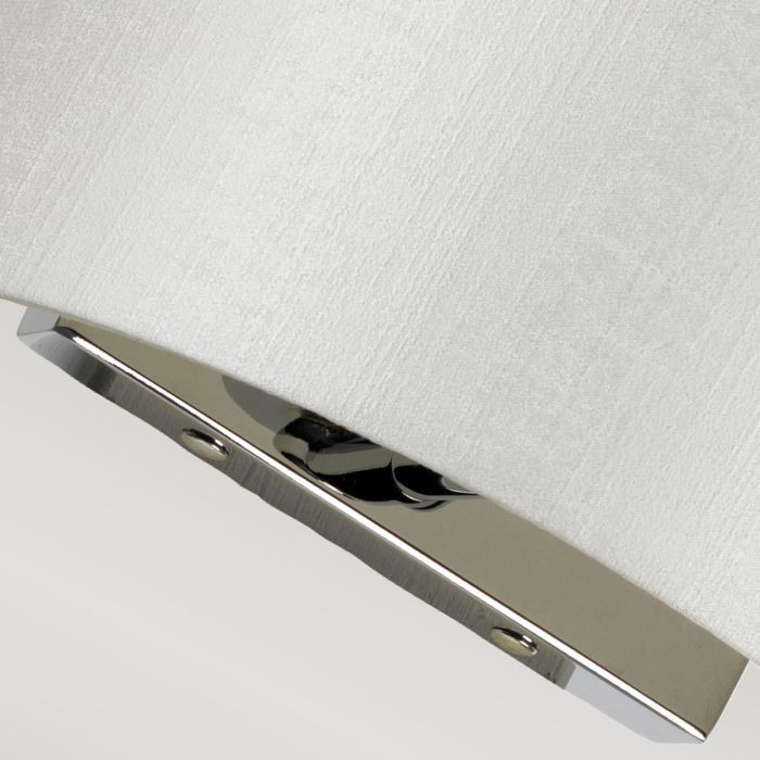 Elstead Lighting Cooper Small Curved Wall Light With Polished Chrome Back Plate With Ivory Shade
