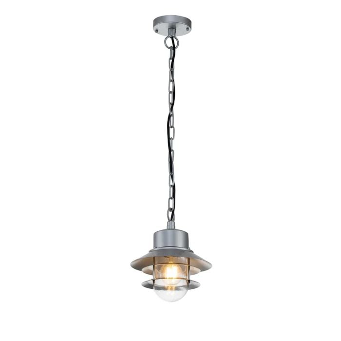 elstead lighting Copenhagen 1 Light Chain Lantern - Silver