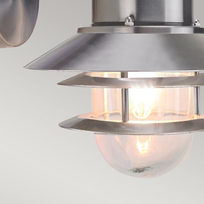 Elstead Lighting Copenhagen 1 Light Wall Lantern - Brushed 304 Stainless Steel