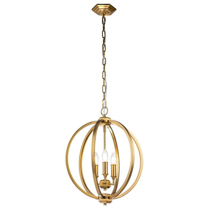 elstead lighting Corinne 3 Light Medium Pendant - Burnished Brass